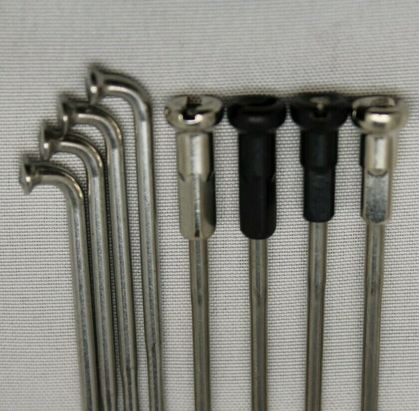 SILVER J-Bend DOUBLE BUTTED 14/15g(2.0/1.8) stainless bicycle spokes w/ nipples