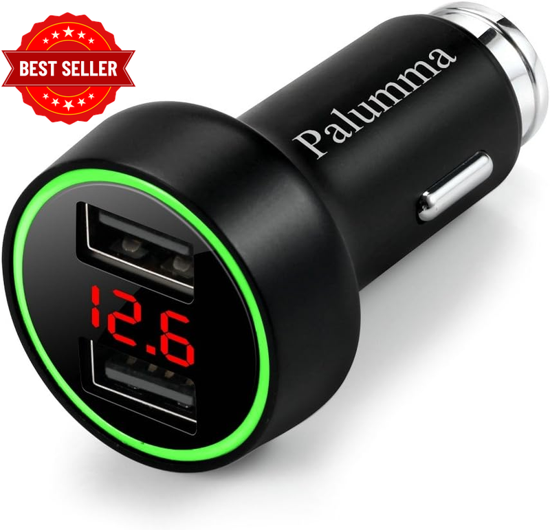 24W/4.8A Dual USB Car Charger, 12V to USB Outlet with Cigarette Lighter Voltage