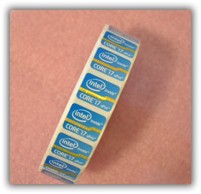 10x Intel Core i7 vPro Inside Sticker 18x24.5mm Sandy Bridge Version For Desktop