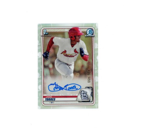 スポーツ選手 2017 bowman chorme torres refractor auto Gleyber Torres Autographed Signed 2017 Bowman Chrome