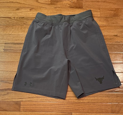 Under Armour Men's Project Rock Gray Loose Fit Shorts Under Armour Men's Project Rock Gray Loose Fit Shorts