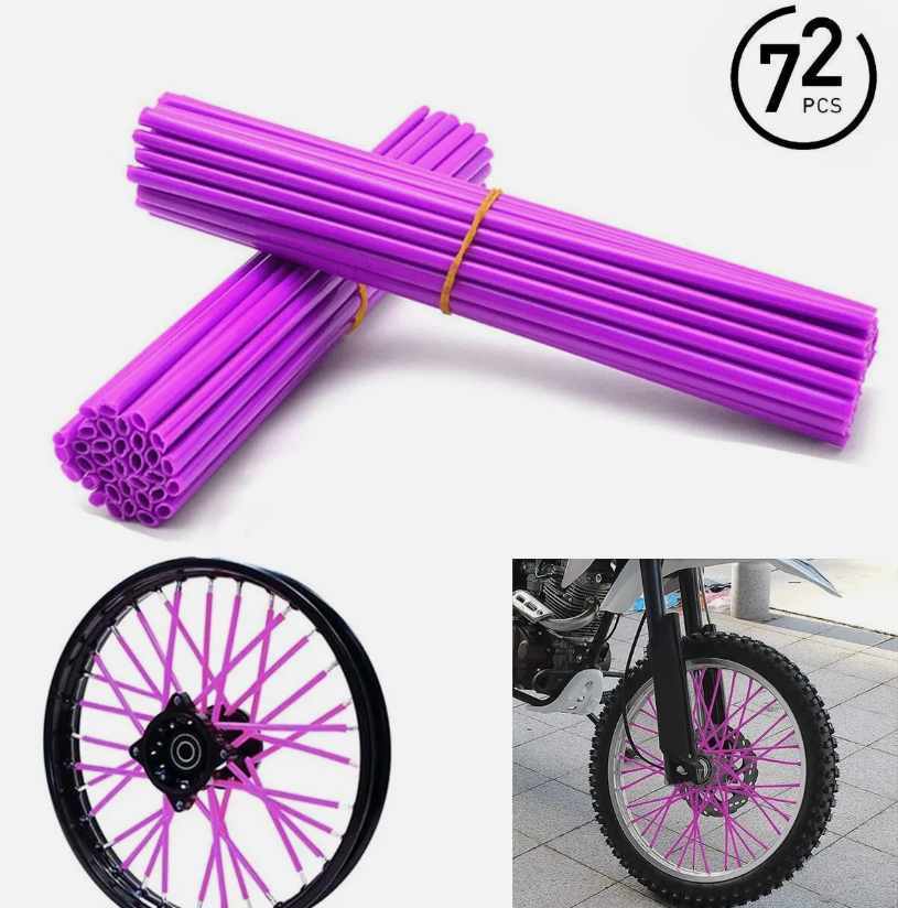 Motorcycle Dirt Bike Spoke Skins Covers Wraps 72PCS Wheel Rim Guard Protector