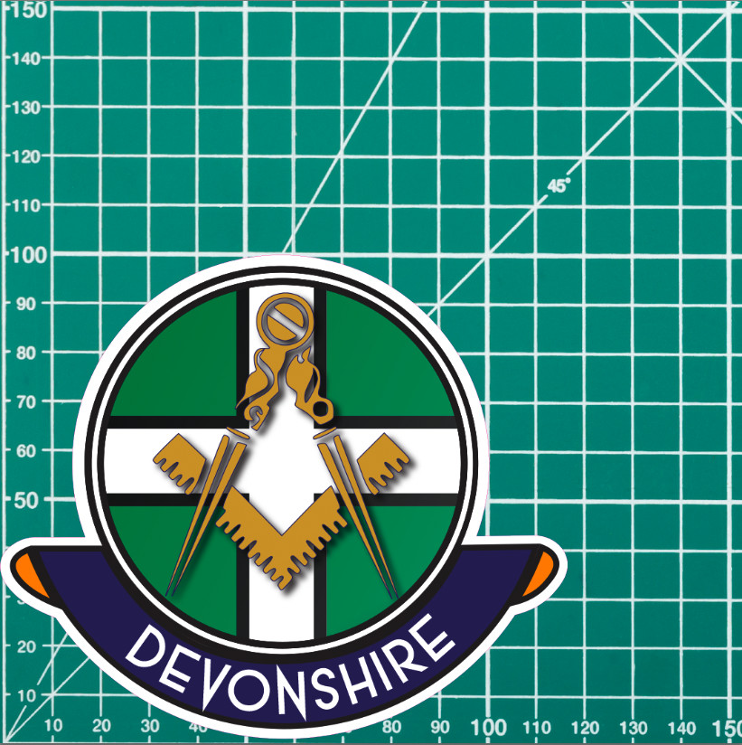 Devonshire Masonic Car Sticker | UV Laminated - Picture 4 of 4