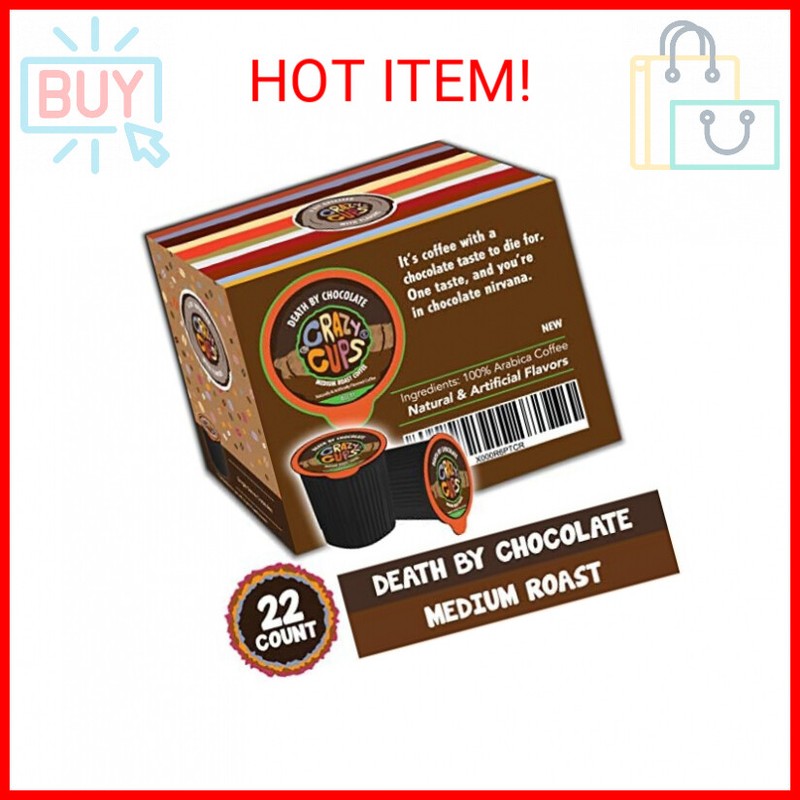 Crazy Cups Decaf Flavored Hot or Iced Coffee, for the Keurig K Cups 2.0 Brewers,