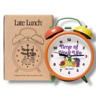 Late Lunch Presents  Time Of Your Life  Alarm Clock Multicolor Colorful New NIB 
