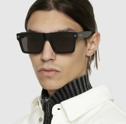 Pre-owned Off-white Oeri109s24pla0011007 Lawton Black Sunglasses