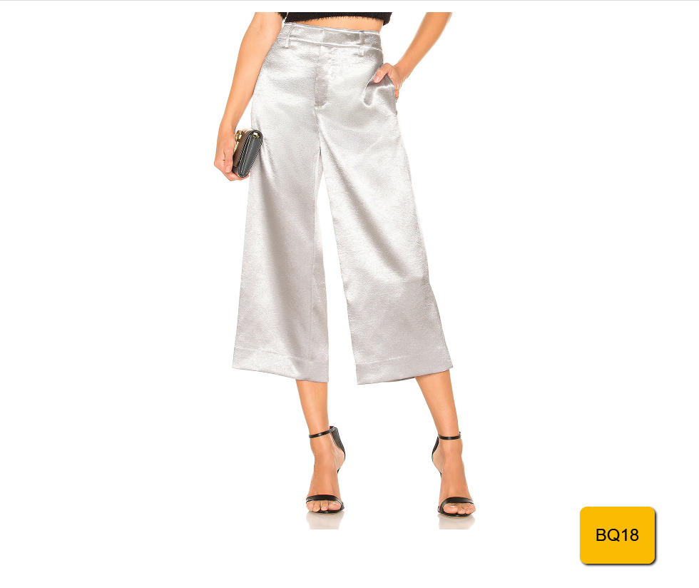 Vince Metallic Wide Crop Pant in Silver SZ 8 $295 | eBay