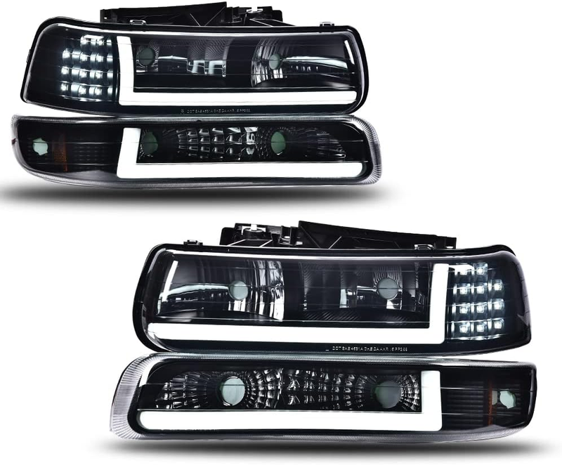 LED Headlight Left Right for Chevy Silverado 1999-2002 Suburban Tahoe 2000-2006