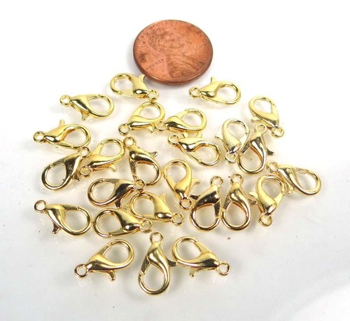 20 Glod Plated Pewter / Alloy Lobster Claw Clasps 12x6mm 