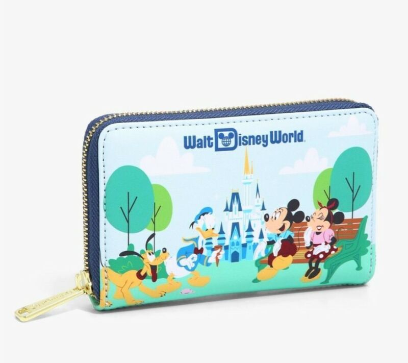 Loungefly Disney WDW 50th Anniversary Mickey & Friends Disney Day Zip Wallet NIP