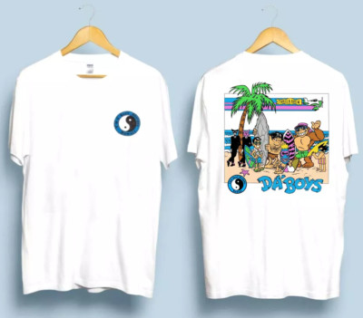 T&C Surf Challenge Retro 80s Designs T-shirt White 2 sides Cotton DHP59