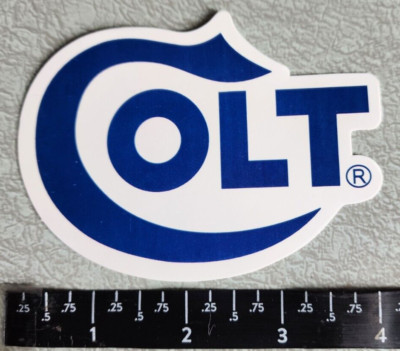 ~NOT REPRO - Colt Firearms 4'' White/Blue High Quality Vinyl Decal Sticker