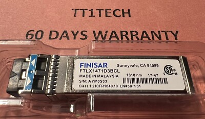 1 NEW Finisar 10G FTLX1471D3BCL T307D 10Gb/s 10km 1310nm SMF SFP+LR module