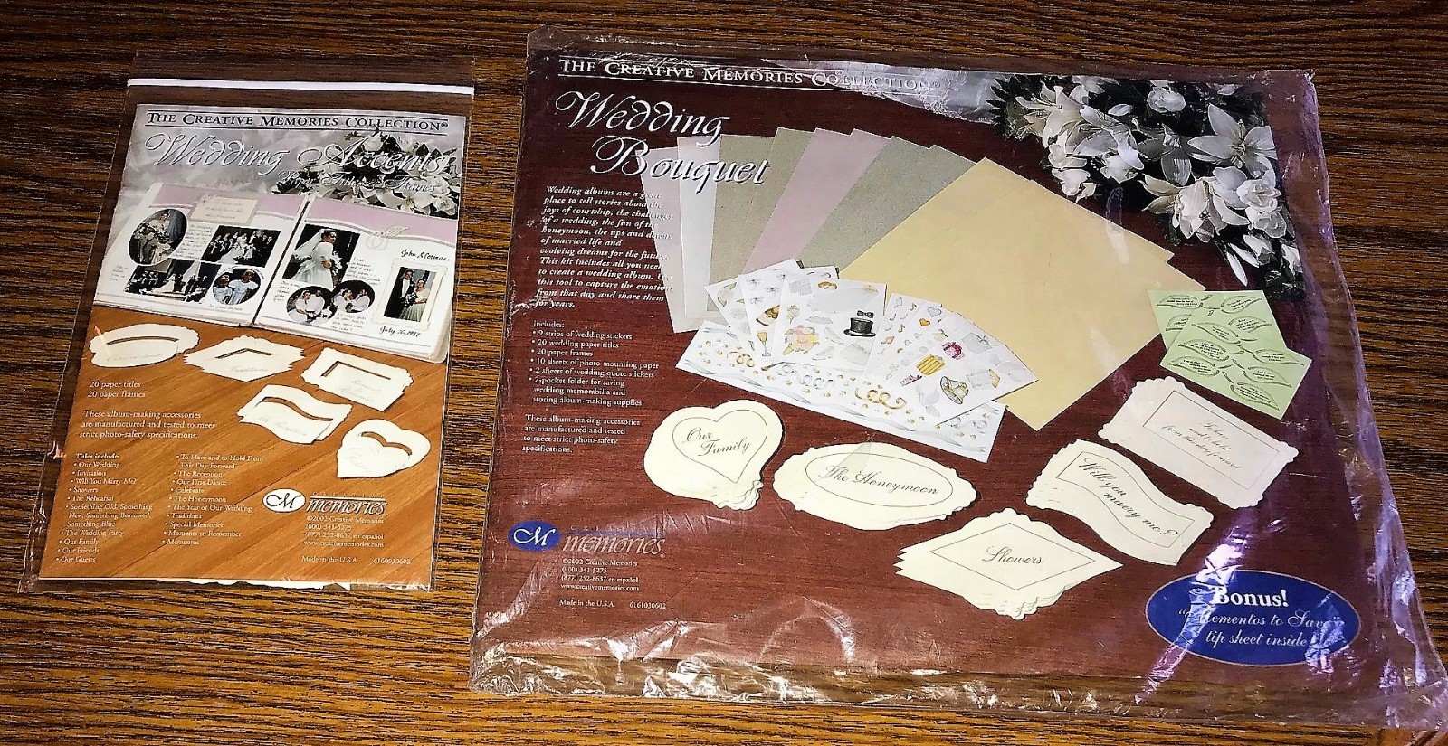 Creative Memories Wedding 22+ Pc Lot: Black Pages/Paper/Stickers/Vellum/Pens EUC