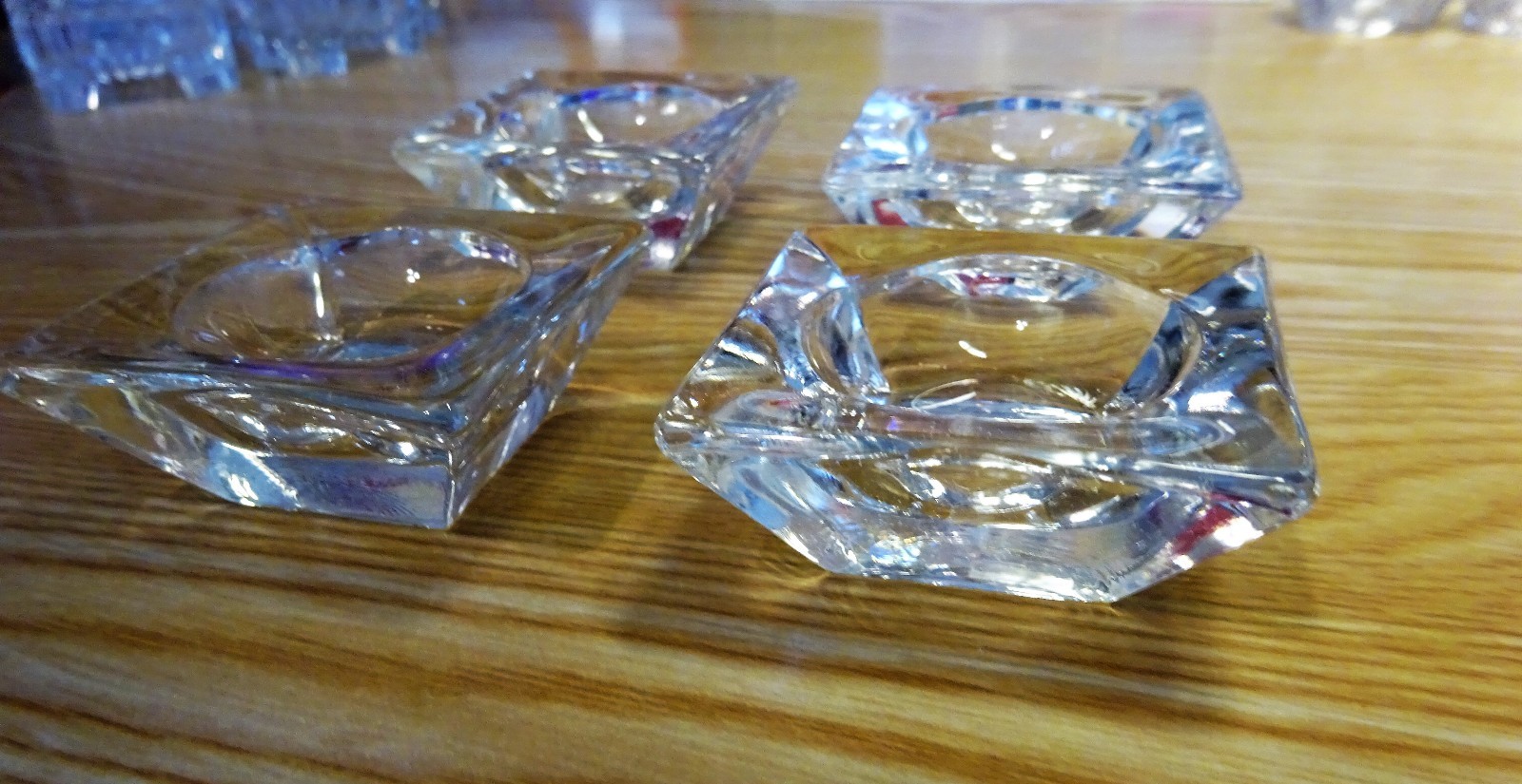 Lot of 4 vintage square salt cellars, 2