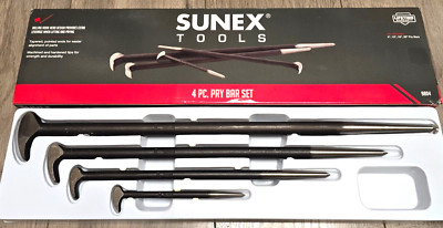 Sunex Tools 4pc Rolling Head Pry Bar/ Line Up Bar Set 6'', 12'', 16'' & 20'' #9804