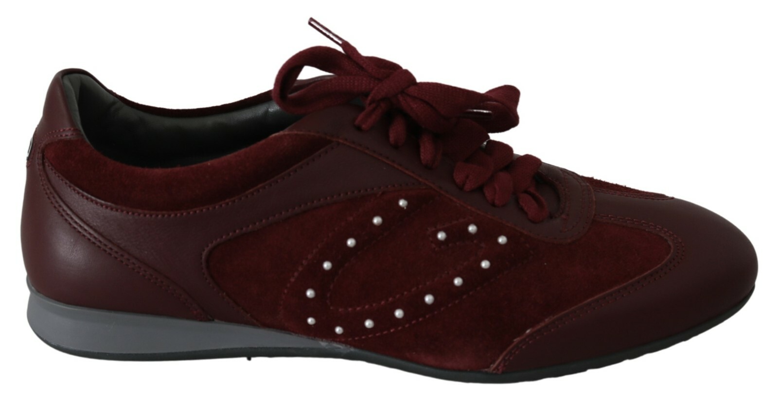 

ALBERTO GUARDIANI Shoes Бордовые кроссовки на шнуровке с логотипом, женские EU37 / US6.5, Maroon