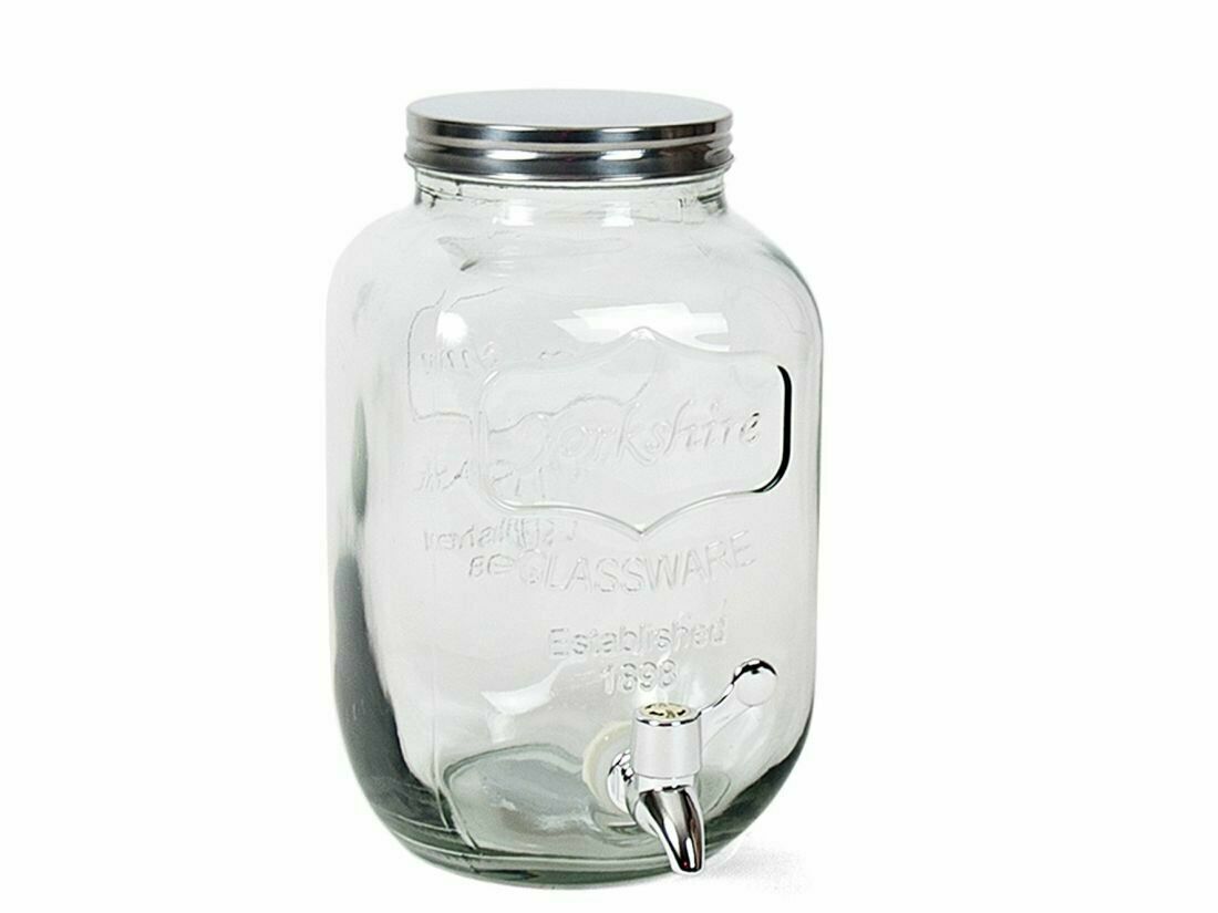 Barattolo Dispenser Contenitore In Vetro 3 Litri Con Rubinetto Vino Acqua