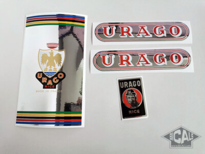 URAGO Nice France silver foil decal sticker bicycle, silk screen, FREE SHIPPING