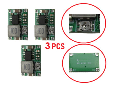 2-5PCS Mini360 3A DC Voltage StepDown Power Converter Buck Module 3.3V 5V 9V 12V