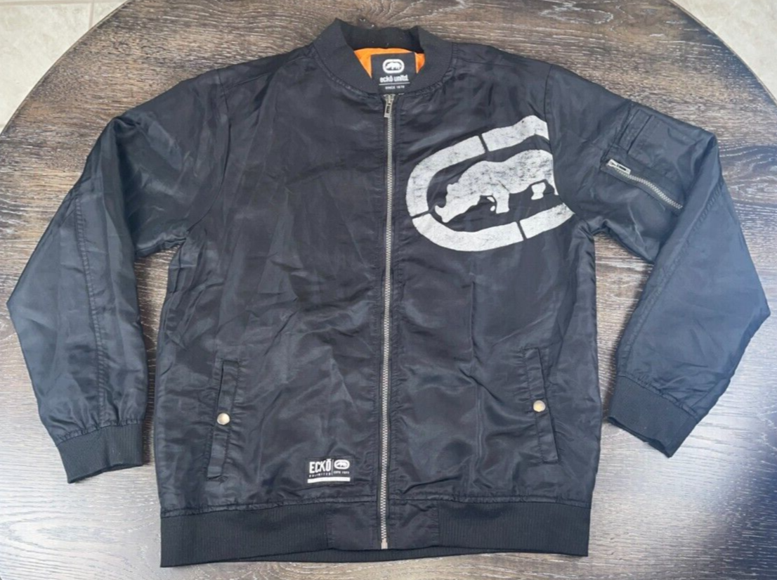 Ecko Unltd Mens Black With Logo Zip Up Jacket Size L | eBay