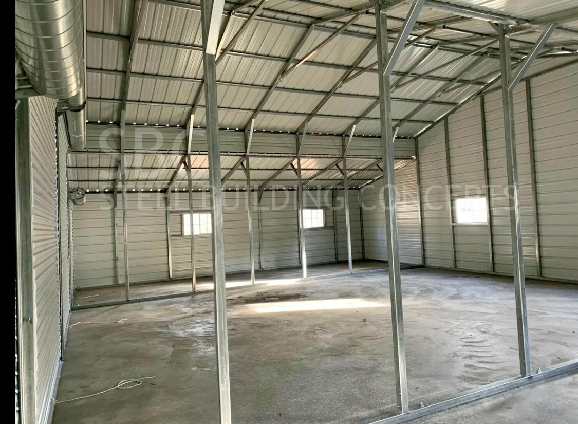 Metal Building Steel Pole Barn Kit Prefab 5 Car Garage Shop 66x36
