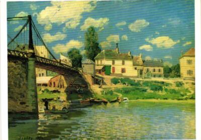 Le Pont A Villeneuve-la-Garenne Alfred Sisley Postcard