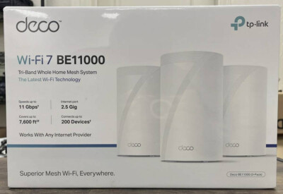 TP-Link Deco BE11000 Wi-Fi 7 Tri-Band Whole-Home Mesh WiFi System, 3-pack *NEW!*
