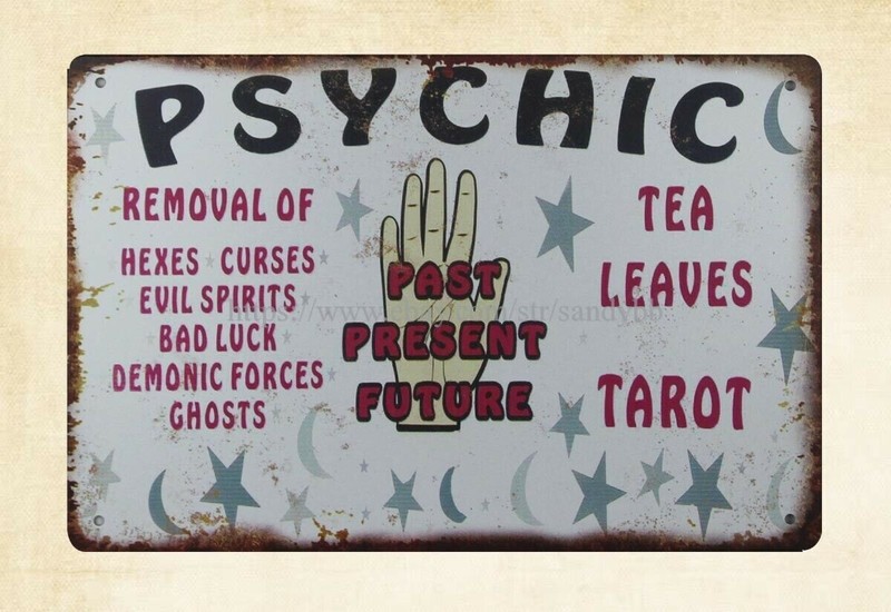 room decor ideas Psychic Past Present Future metal tin sign