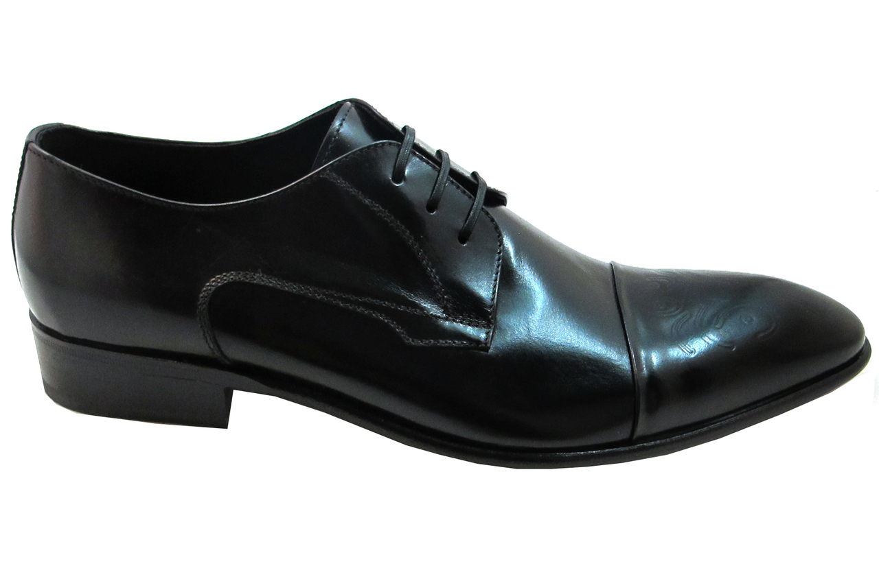 Pre-owned Doucal's Doucal 10232 Men's Lace - Up Italian Leather Dress Shoes In Black