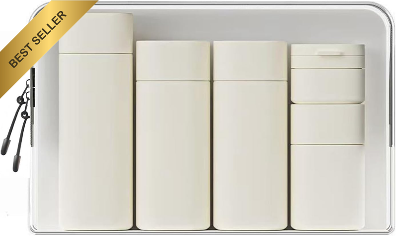 5 PCS Travel Cream Dispenser Bottles Set TSA Approved White