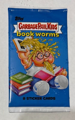GARBAGE PAIL KIDS BOOK WORMS SEALED PACK 8 STICKER CARDS TOPPS COMPANY