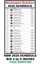 B131 Washington Redskins 2020 NFL Regular Season Football Schedule LARGE | eBay