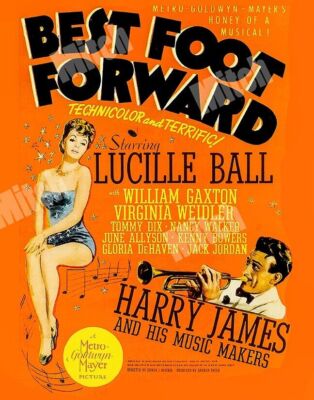 LUCILLE BALL  in BEST FOOT FORWARD 1943 11 X 14 LOBBY WINDOW POSTER CARD
