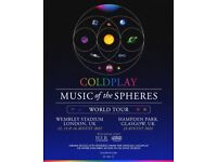 2x Coldplay Tour 2022 tickets 24th August Hampden Park