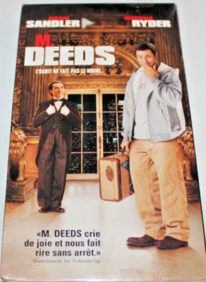 Mr. Deeds (New Sealed VHS 2002, French Version) Adam Sandler, Winona Ryder