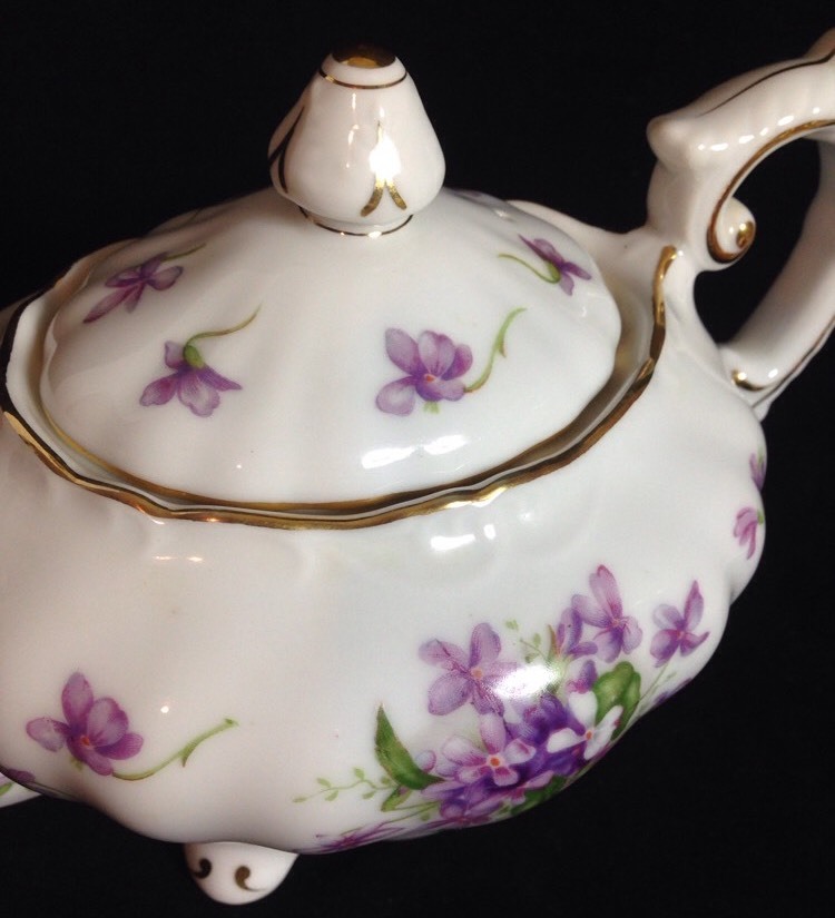Teapot With Lid Rossetti Spring Violets Fine China Occupied Japan Hand Painted