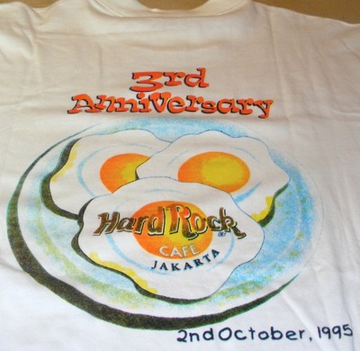 Hard Rock Cafe JAKARTA 1995 3rd Anniversary Tee T-SHIRT