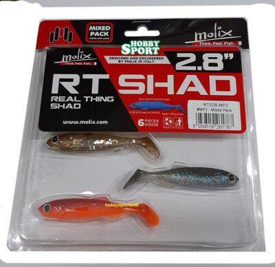 MOLIX RT SHAD 2,8"  MIXED PACK MP2 CONF 6 PZ SPINNING LAGO FIUME BLACK BASS