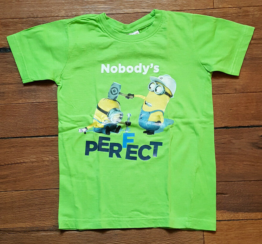T-Shirt, Minions, Kinder, Jungen, mit Motiv, grün, Gr. 122 - sehr guter Zustand