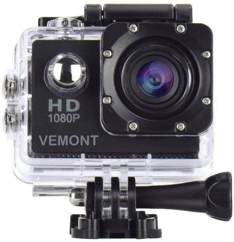 Action Camera, 1080P 12MP Sports Camera Full HD 2.0 Inch Action Cam 30M/98Ft Und