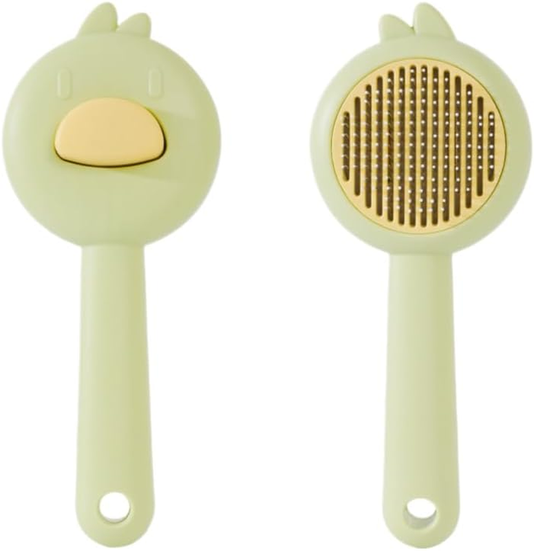 Self-Cleaning Slicker Brush for Pet Grooming: Removes Tangles, Loose Undercoat &