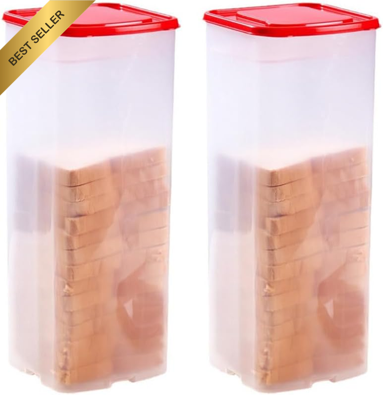 2 Pack Bread Containers Storage Airtight Loaf,Made with Bpa-Free Thick Plastic,C