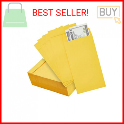 100 Pack Money Envelopes for Cash, Payroll, Money Saving, Coins, Currency