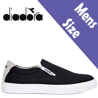 BNIB Diadora Mens Beige Navy Slip On Casual Lifestyle Trainer UK6