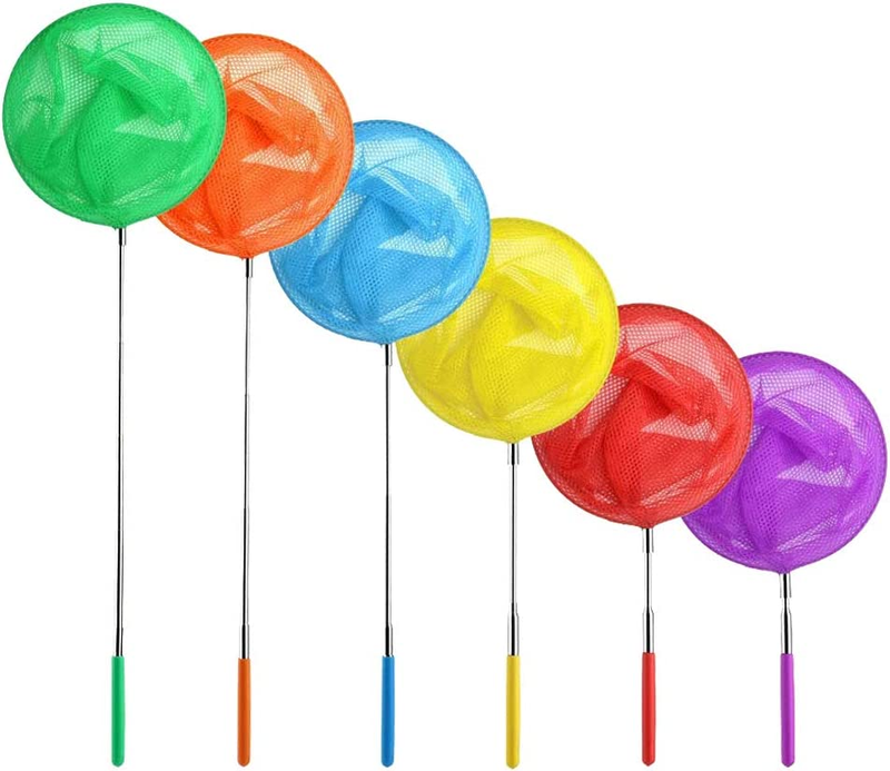 6 Pack Colorful Telescopic Butterfly Net SetInsect Catching Nets for Catching I