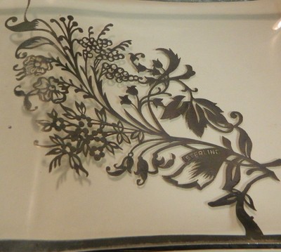 Vintage 3 Section Glass Tray with Sterling Silver Overlay 18