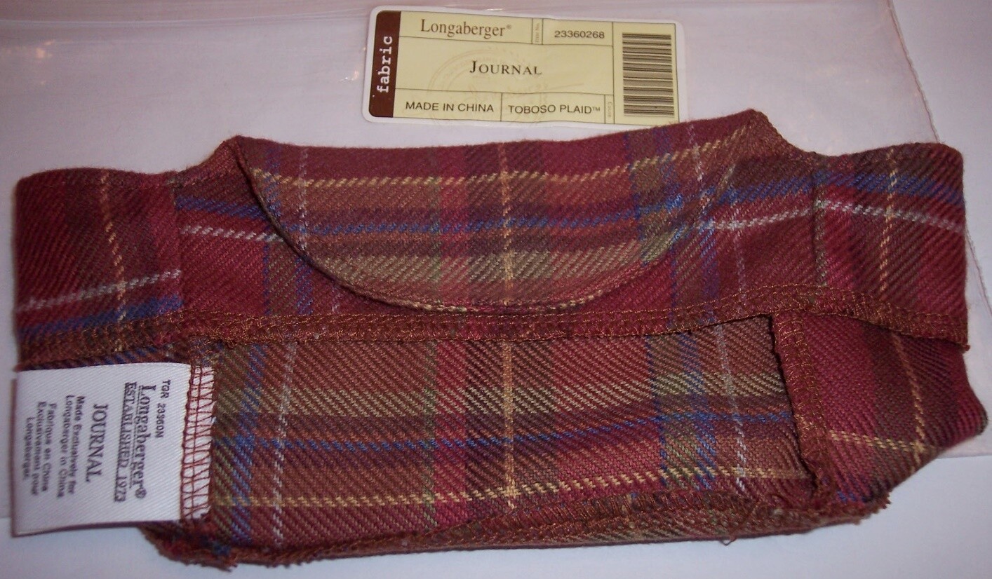 Longaberger 2006 Journal Basket Combo Protector & Toboso Plaid Liner