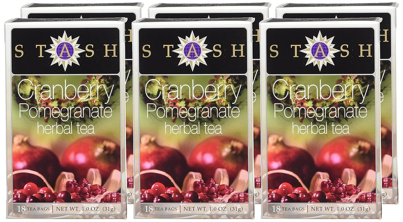 Tea Cranberry Pomegranate Herbal Tea - Naturally Caffeine Free, Non-Gmo Project