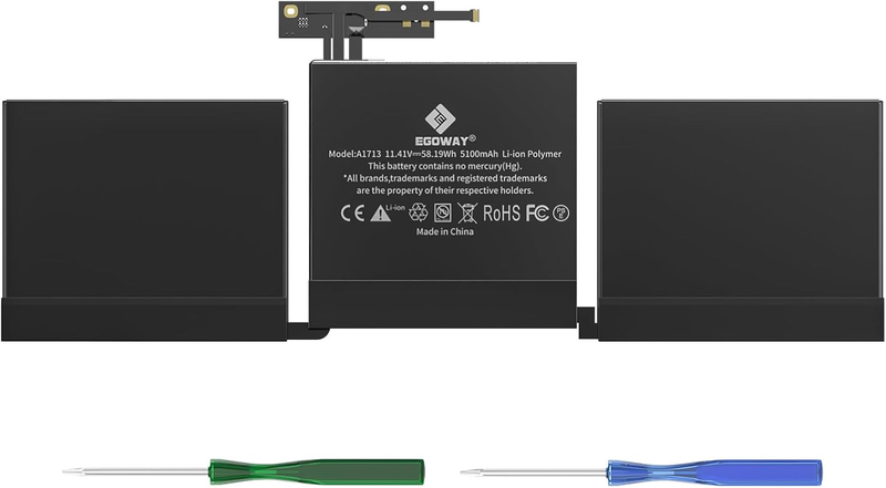 A1708 A2159 A2289 A2338 Battery, Egoway A1713 A2171 Replacement Battery for MacB